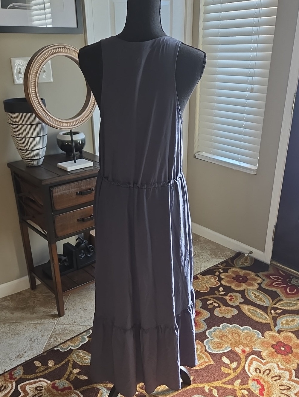 Zella Navy Sleeveless Drawstring Maxi Dress - Picture 3 of 8